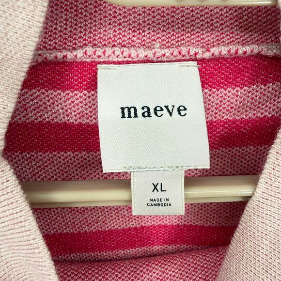 ANTHROPOLOGIE MAEVE CARYS MOCK NECK SWEATER Pink Stripe Size XL NWT - Picture 7 of 7